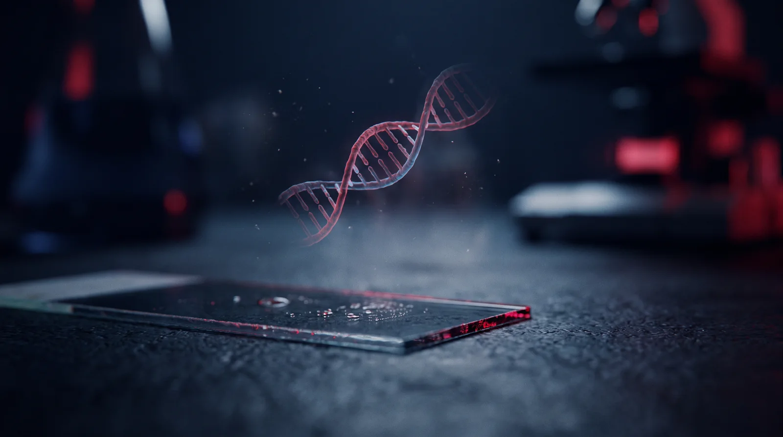 Visualização de hélice de DNA em laboratório de medicina de precisão